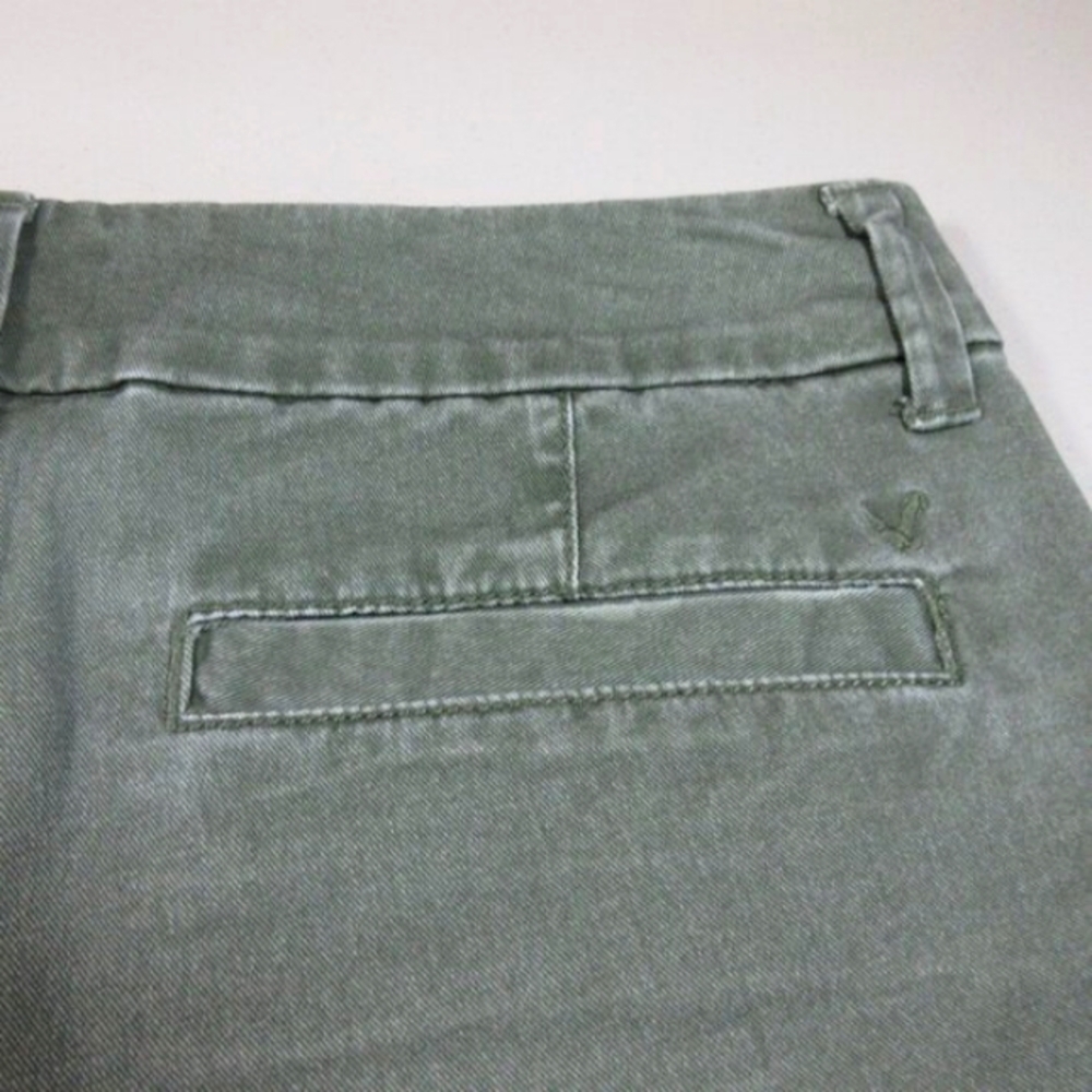 American Eagle Womens Solid Olive Distressed Stre… - image 5